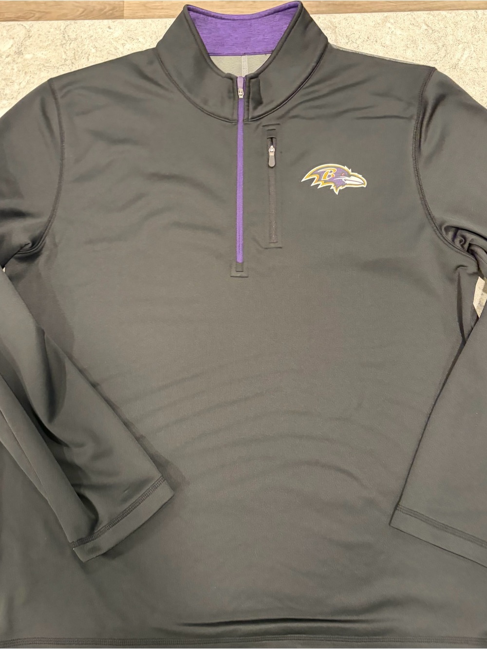Baltimore Ravens NFL Majestic Black Quarter-Zip Pullover-XL